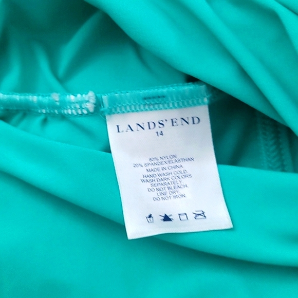 Land's End Women's Tankini Top Bikini Bottoms Two Piece Swimsuit Size 14 Green - Picture 5 of 7